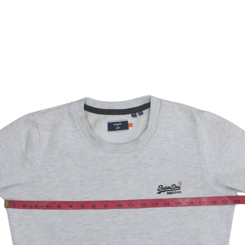 Superdry Womens Grey Crew Neck Pullover Sweatshirt Size 12