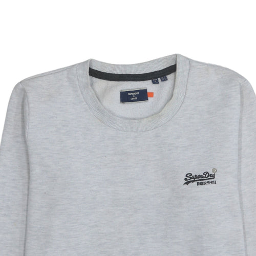 Superdry Womens Grey Crew Neck Pullover Sweatshirt Size 12