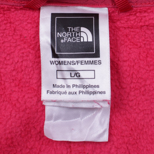The North Face Womens Pink Fleece Hooded Full Zip Jacket L