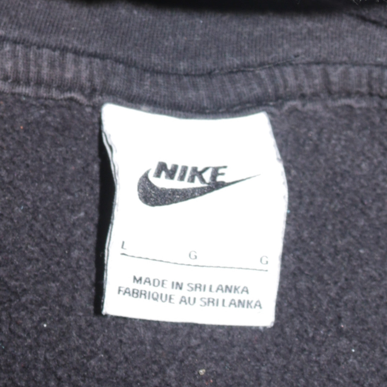 Nike Men's Black Pullover Fleece Hoodie L Regular Fit