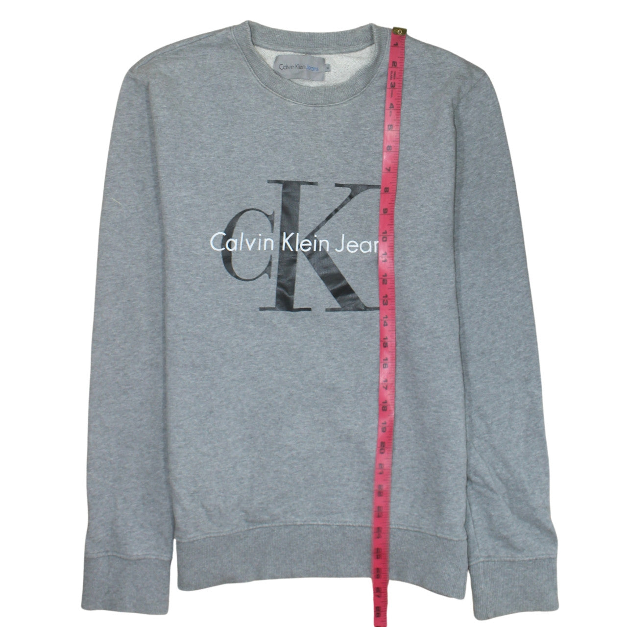 Calvin Klein Jeans Men's Grey Logo Crew Neck Sweatshirt M