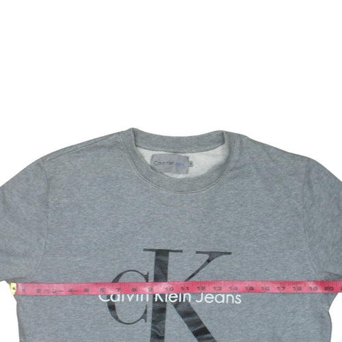 Calvin Klein Jeans Men's Grey Logo Crew Neck Sweatshirt M
