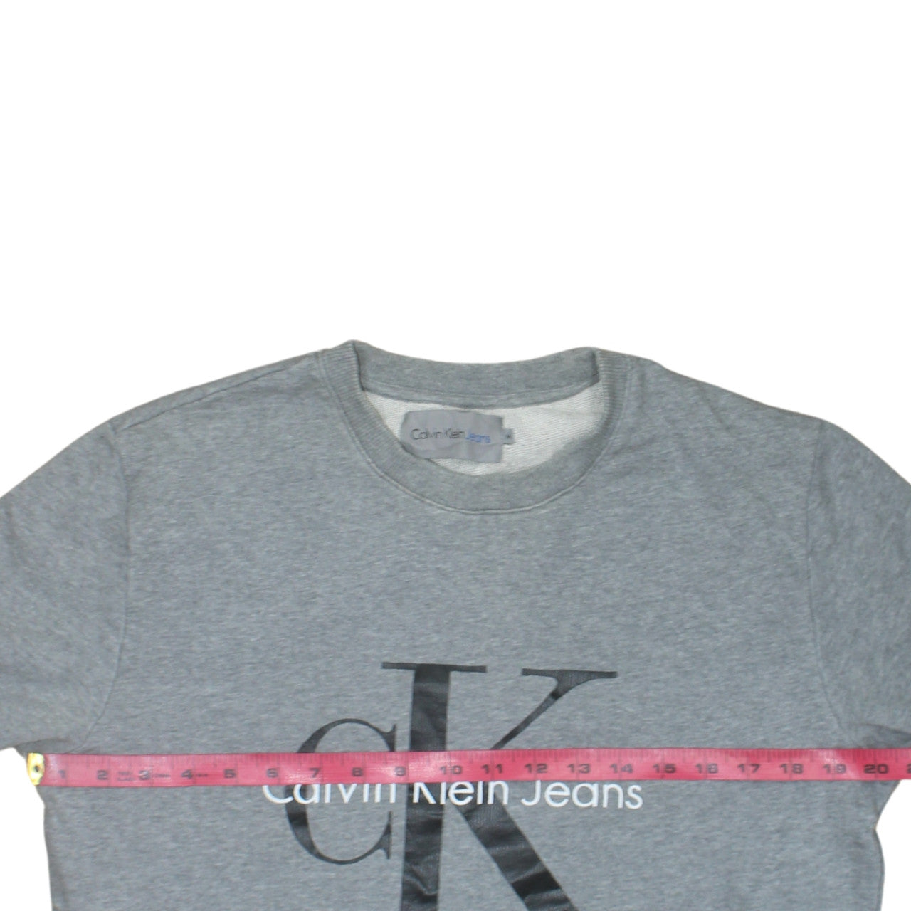 Calvin Klein Jeans Men's Grey Logo Crew Neck Sweatshirt M