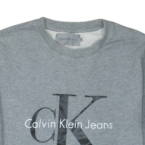 Calvin Klein Jeans Men's Grey Logo Crew Neck Sweatshirt M