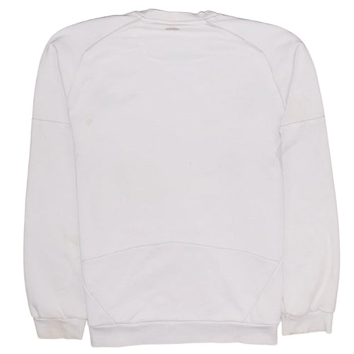 Adidas Men's White Crew Neck Long Sleeve Sports Sweatshirt Size M