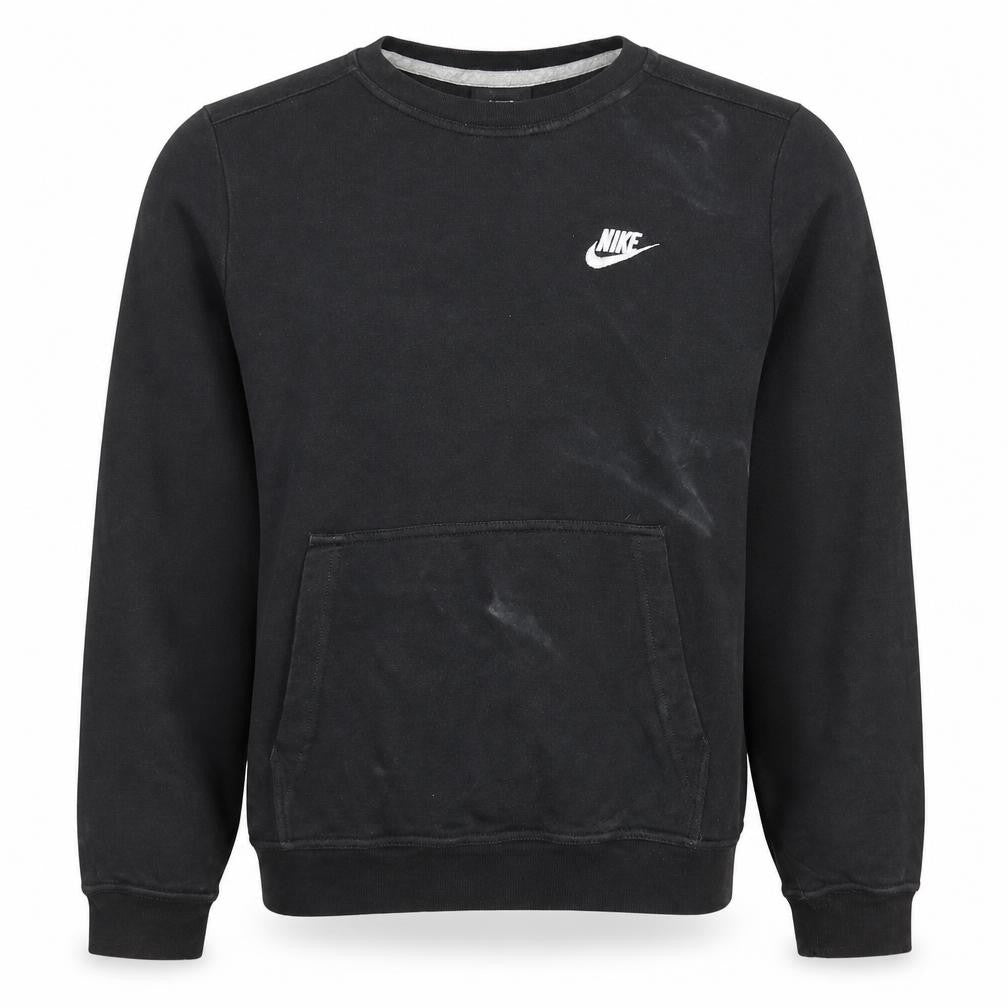 Front view of Nike Men Black Crew Neck Pullover Sweatshirt M Regular Fit