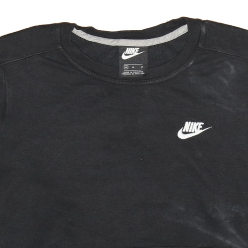 Nike Men Black Crew Neck Pullover Sweatshirt M Regular Fit