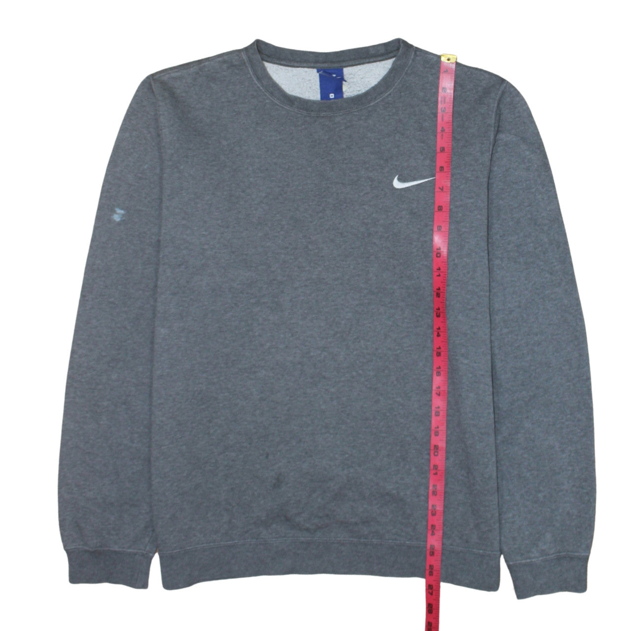 Nike Men Grey Crew Neck Logo Pullover Sweatshirt Size M