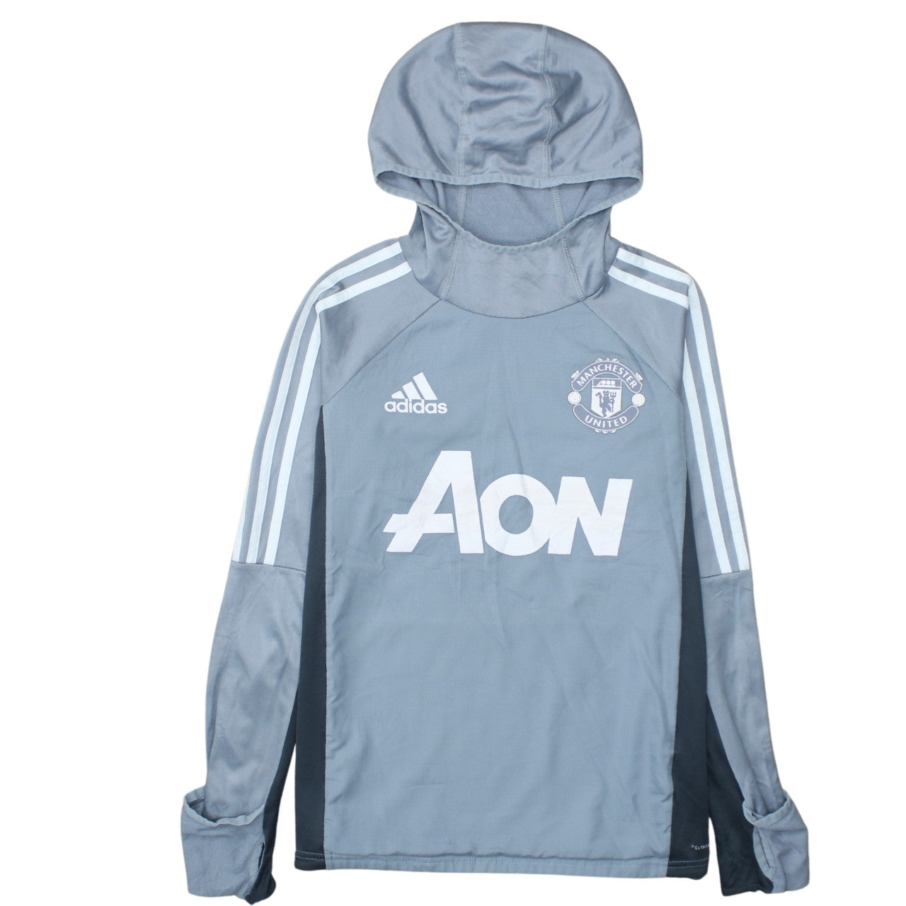 Adidas Boys Grey Manchester United Pullover Hoodie Size L