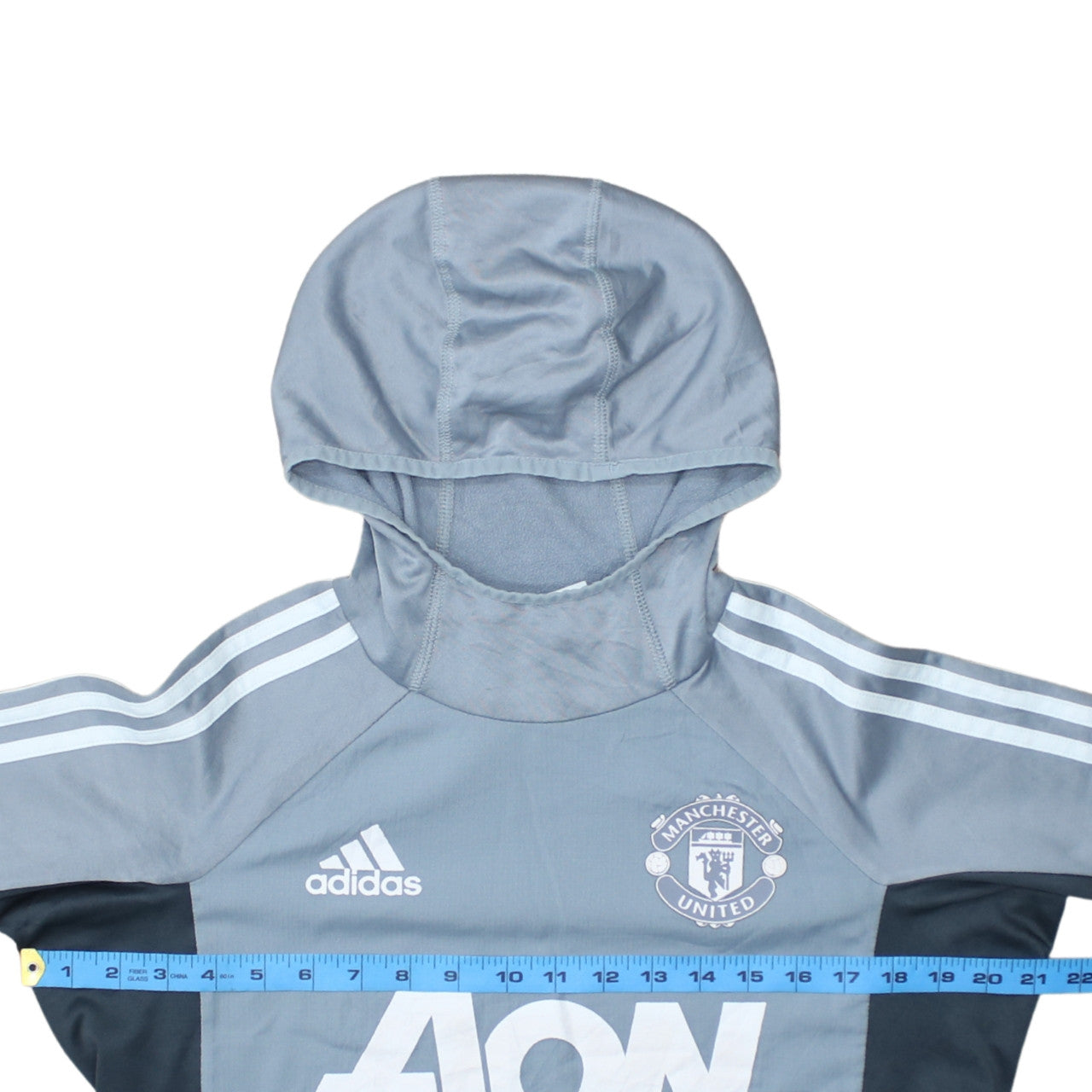 Adidas Boys Grey Manchester United Pullover Hoodie Size L
