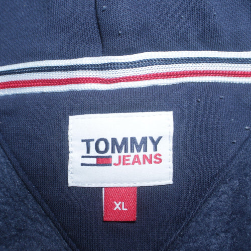 Tommy Jeans Men's Blue XL Pullover Hoodie Cotton Blend