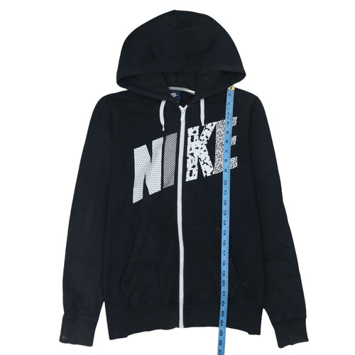 Nike Womens Black Full Zip Hoodie XL Cotton Blend Graphic Print
