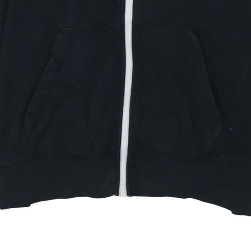 Nike Womens Black Full Zip Hoodie XL Cotton Blend Graphic Print