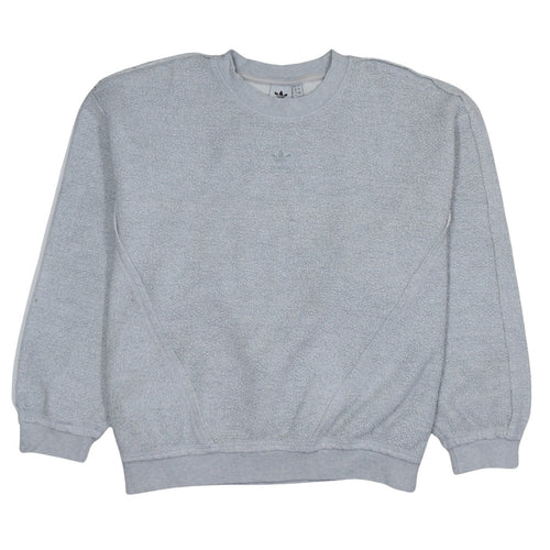 Adidas Women Grey Crew Neck Pullover Sweatshirt Size 12