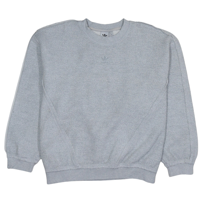 Adidas Women Grey Crew Neck Pullover Sweatshirt Size 12