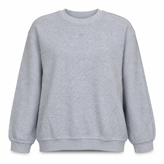 Front view of Adidas Women Grey Crew Neck Pullover Sweatshirt, size 12