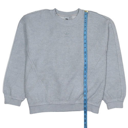 Adidas Women Grey Crew Neck Pullover Sweatshirt Size 12