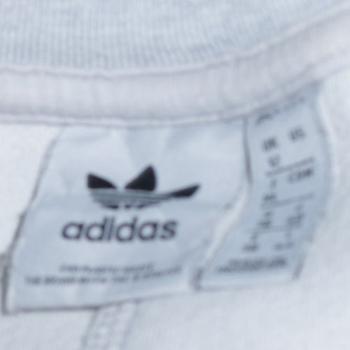Adidas Women Grey Crew Neck Pullover Sweatshirt Size 12