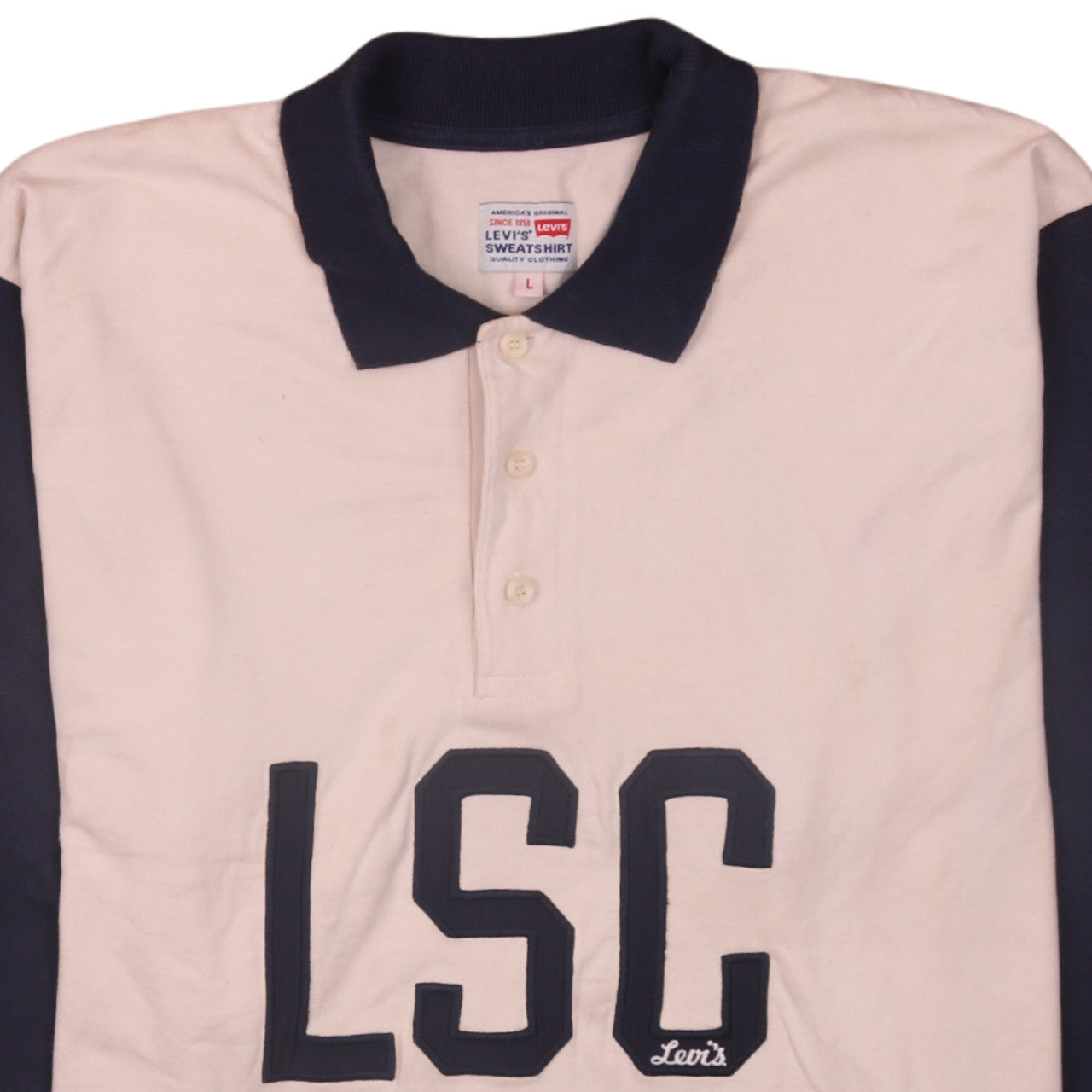 Levi's Men's Beige LSC Collared Henley Sweatshirt Size L