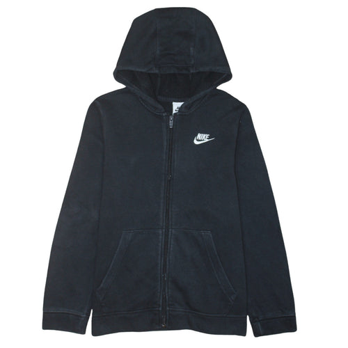 Nike Boys Black Full Zip Hoodie L 147-158cm Cotton Blend Casual