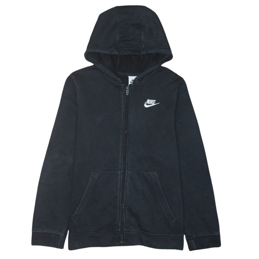 Nike Boys Black Full Zip Hoodie L 147-158cm Cotton Blend Casual