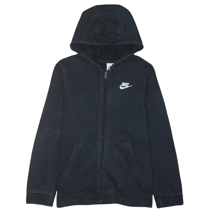 Nike Boys Black Full Zip Hoodie L 147-158cm Cotton Blend Casual