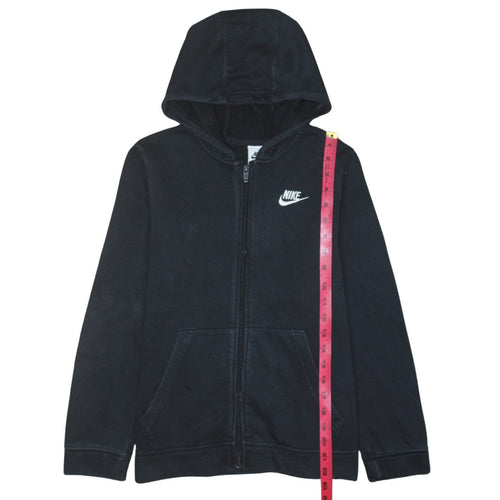 Nike Boys Black Full Zip Hoodie L 147-158cm Cotton Blend Casual