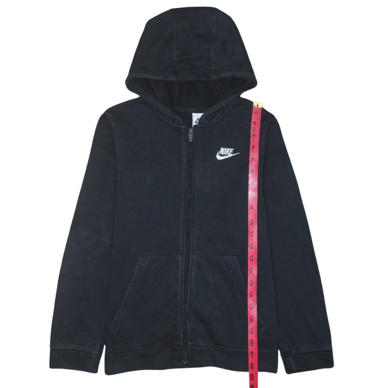 Nike Boys Black Full Zip Hoodie L 147-158cm Cotton Blend Casual