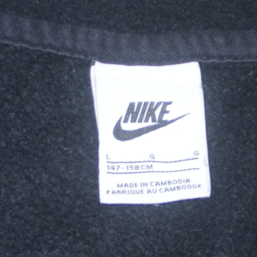 Nike Boys Black Full Zip Hoodie L 147-158cm Cotton Blend Casual