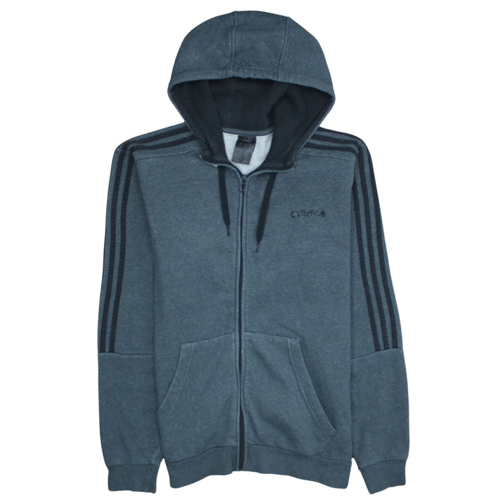 Adidas Men's Blue Full Zip Hoodie Size M Sports Fleece Jacket