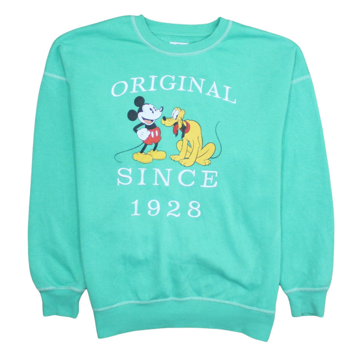 Disney 100 at Primark Women's Green Mickey & Pluto Sweatshirt 2XS