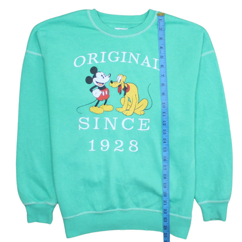 Disney 100 at Primark Women's Green Mickey & Pluto Sweatshirt 2XS