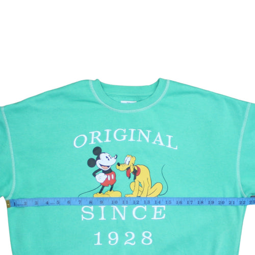 Disney 100 at Primark Women's Green Mickey & Pluto Sweatshirt 2XS
