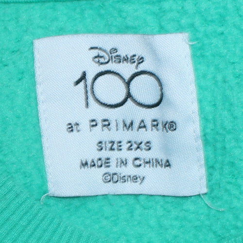 Disney 100 at Primark Women's Green Mickey & Pluto Sweatshirt 2XS