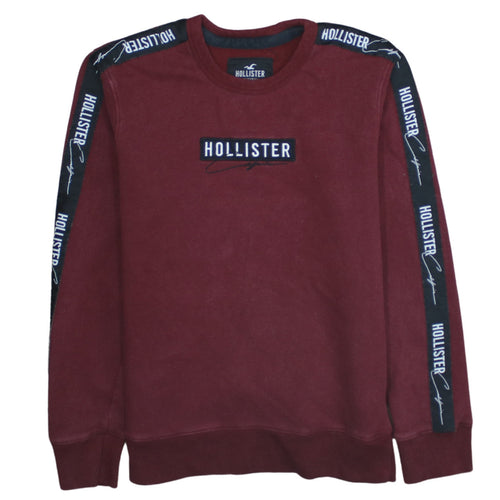 Hollister Men’s Red Crew Neck Logo Sweatshirt XS Fleece Pullover