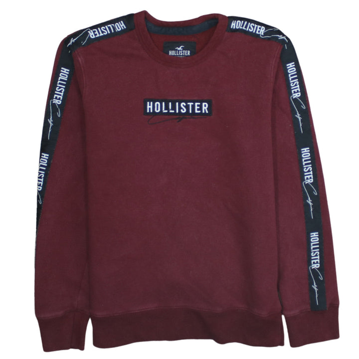 Hollister Men’s Red Crew Neck Logo Sweatshirt XS Fleece Pullover