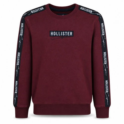 Hollister Men’s Red Crew Neck Logo Sweatshirt XS Fleece Pullover