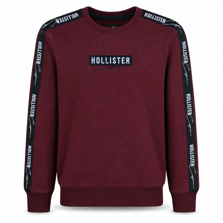 Hollister Men’s Red Crew Neck Logo Sweatshirt XS Fleece Pullover