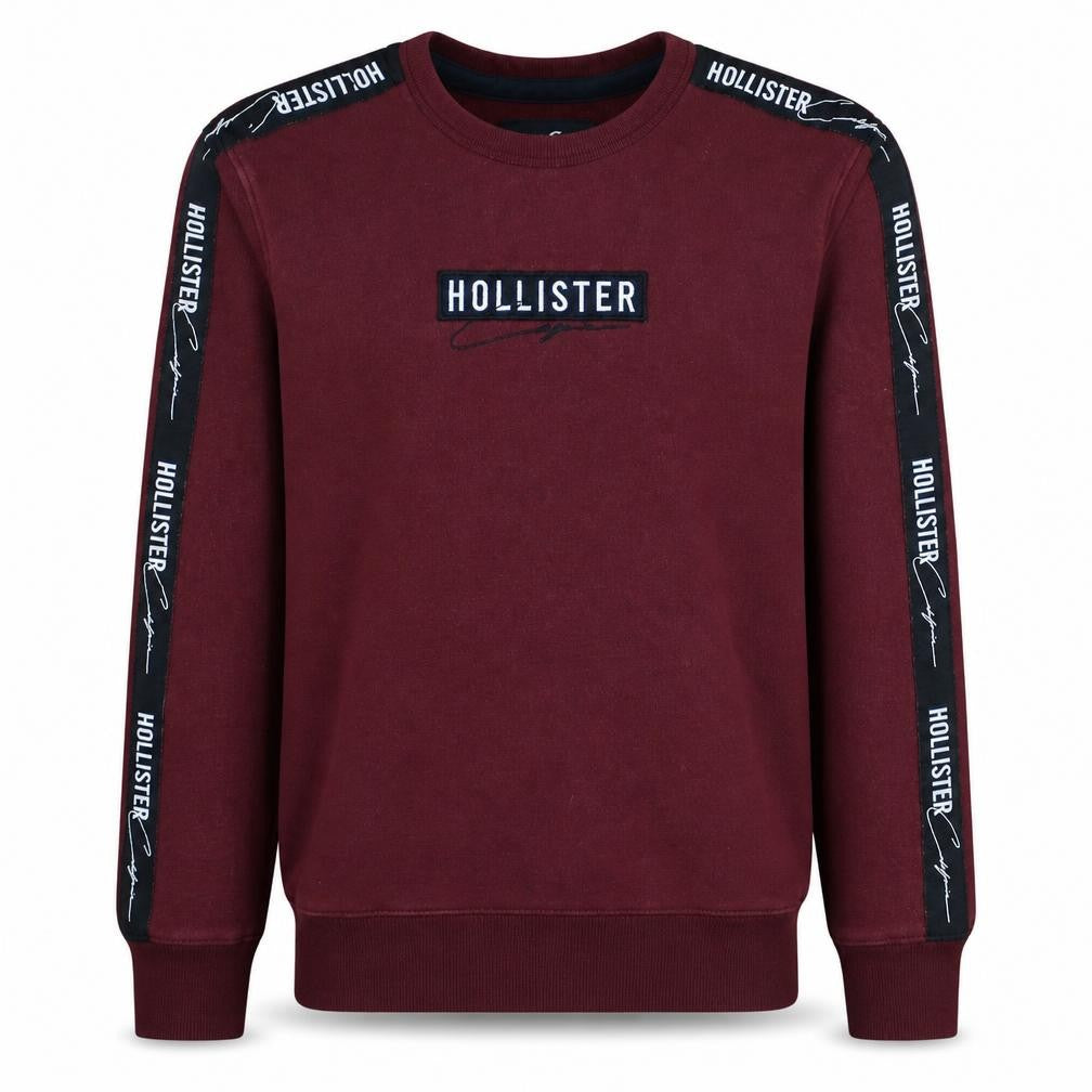 Hollister Men’s Red Crew Neck Logo Sweatshirt XS Fleece Pullover