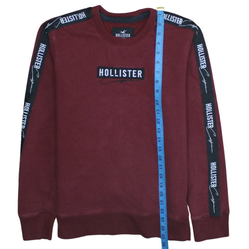 Hollister Men’s Red Crew Neck Logo Sweatshirt XS Fleece Pullover