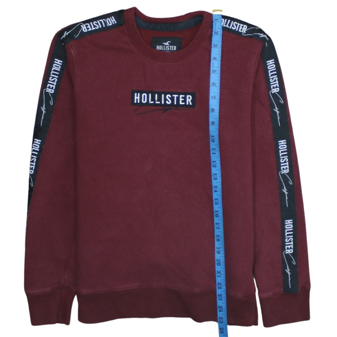 Hollister Men’s Red Crew Neck Logo Sweatshirt XS Fleece Pullover