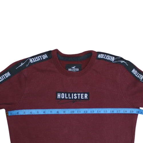 Hollister Men’s Red Crew Neck Logo Sweatshirt XS Fleece Pullover