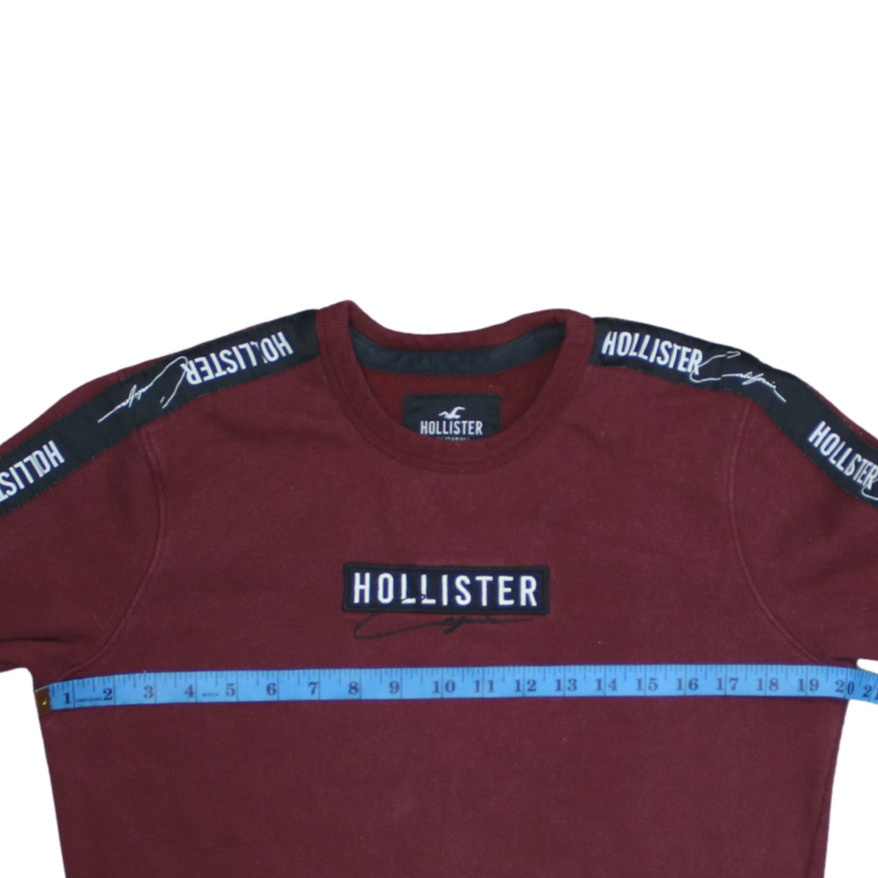 Hollister Men’s Red Crew Neck Logo Sweatshirt XS Fleece Pullover