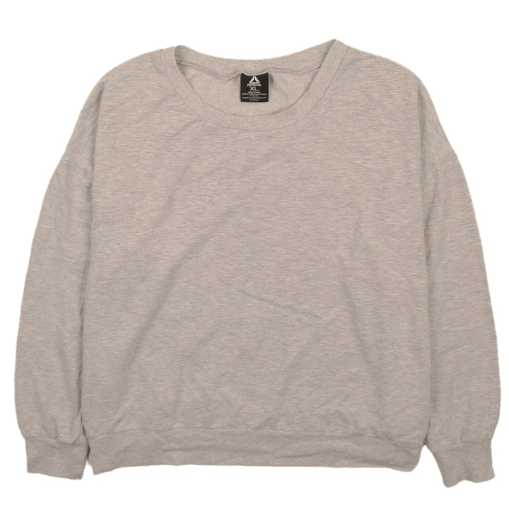 Reebok Womens Beige XL Pullover Sweatshirt Relaxed Fit