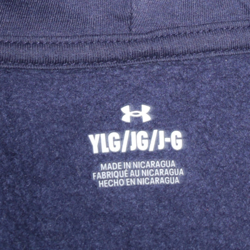 Under Armour Boys Navy Blue Full Zip Hoodie Size 158 Fleece Sweatshirt