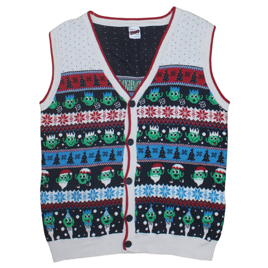 George Women’s Multicoloured Christmas Fair Isle Sleeveless Cardigan L