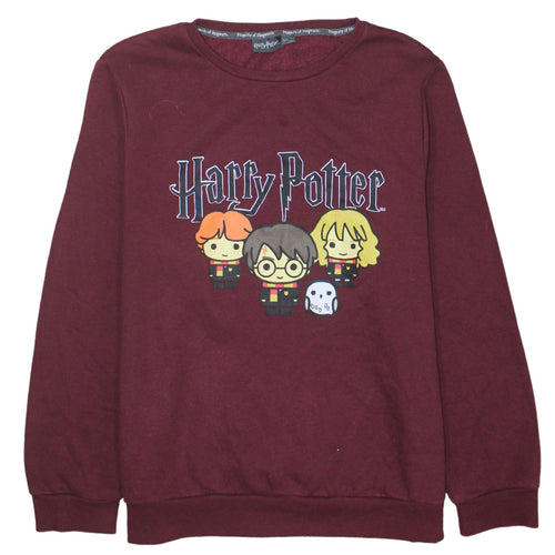 Primark Women Burgundy Harry Potter Graphic Pullover Sweatshirt L 14/16