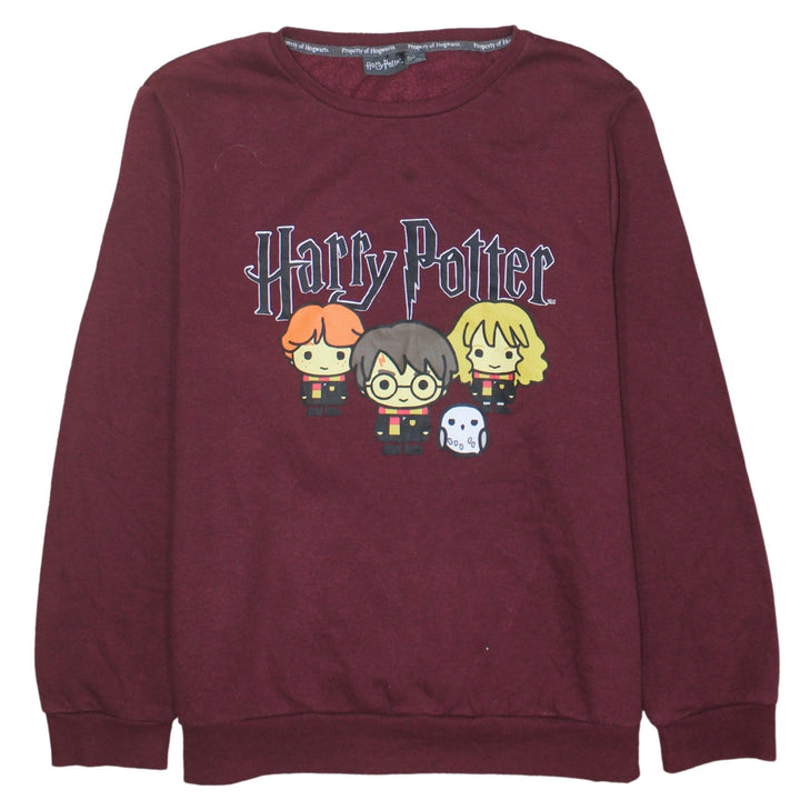 Primark Women Burgundy Harry Potter Graphic Pullover Sweatshirt L 14/16