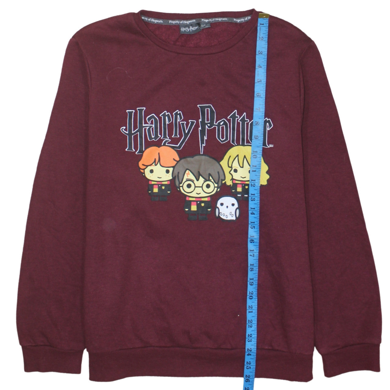 Primark Women Burgundy Harry Potter Graphic Pullover Sweatshirt L 14/16
