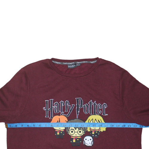 Primark Women Burgundy Harry Potter Graphic Pullover Sweatshirt L 14/16